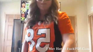 Hooded honey is getting down on all fours in front of a fellow she luvs a plenty of, while blowing his pink cigar