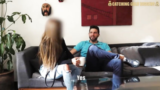 Smoking super-fucking-hot, Venezuelan brown-haired is about to penetrate her fresh neighbor on the sofa, until she blows a load