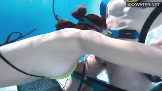 Supah torrid underwater gals unwrapping and tugging (Bang-Out Honey)