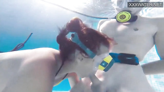 Supah torrid underwater gals unwrapping and tugging (Bang-Out Honey)