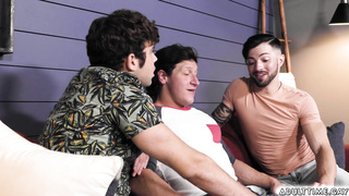 Hot threesome anal fucking of three gay bestfriends
