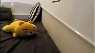 Korean stunner is hotwife on her playmate not knowing about a covert camera in the guest room