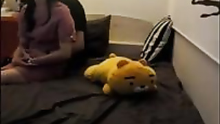 Korean stunner is hotwife on her playmate not knowing about a covert camera in the guest room