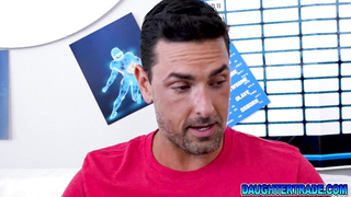 Stepdaughters and stepdad a hot group sex