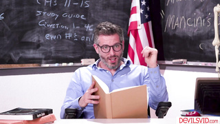 Instructor licks then fucks college teen