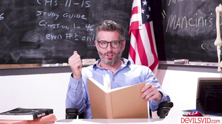 Instructor licks then fucks college teen