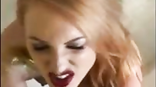 Ravishing ginger-haired is providing incredible oral jobs to men she luvs to make them jizz on her face