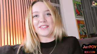 After pawing her gash in front of a boy she enjoys a pile, redhaired honey got banged