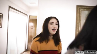 Tattooed dark haired is sharing her super-sexy paramour with another gal, in the middle of the day