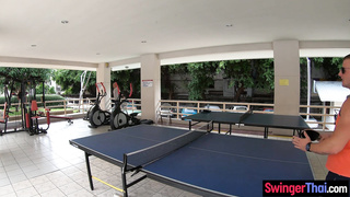 Ping pong amateurs sex in the shower