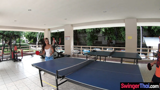 Ping pong amateurs sex in the shower