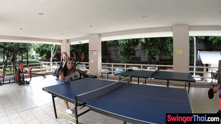 Ping pong amateurs sex in the shower