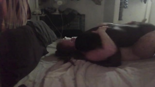 Insatiable, black fellow is penetrating a promiscuous light-haired gal from behind to make her jizm