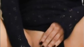 Obese honey with inborn cupcakes is jerking with a fuck-fest plaything and bellowing while nutting