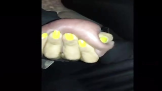 Mature Japanese female is kneeing nutsack of various folks because they like how she does it