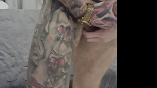 Charming gay Ryan Moore masturbating