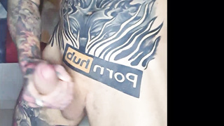 Tattooed gay Ryan Moore Masturbates