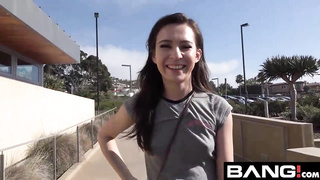 Super-Naughty nubile black-haired, Ariel Mercy gave a deep bj to her man, before having fuckfest with him