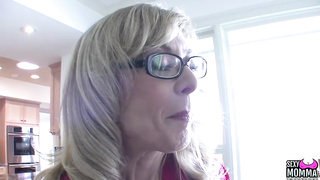 Platinum-Blonde milf was in the mood for a sensuous girl-girl practice with a junior honey