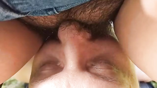 licking whore draining cunt juice from fat furry cunt