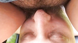 licking whore draining cunt juice from fat furry cunt