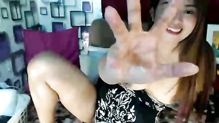 Petite boobed, Pinay lady is frolicking her cascading humid muff on webcam and groaning while jizzing