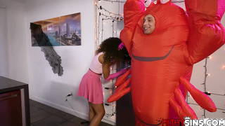 Horny ladies having a halloween blast