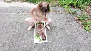 Bony honey with smallish bra-stuffers, Sarah Evans is railing a orgy fucktoy in the nature