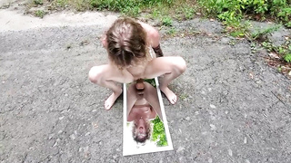 Bony honey with smallish bra-stuffers, Sarah Evans is railing a orgy fucktoy in the nature