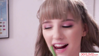 Blonde college teen fucked by instructor