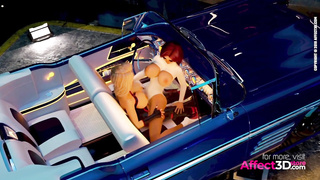 Big tits futanri babes threesome fucking in a 3D animation