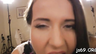 Spunky adriana c flashes bang stick railing abilities