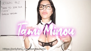 Killer dark-haired with humungous, rock-hard titties is kneading a faux cock in front of the camera