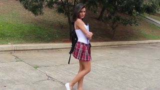 Mexican school woman gets nailed by 2