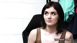 Riding officers fat big black cock in threesome