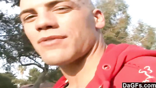 Ponytailed dark haired with puny globes is throating a rock rigid wood and yelling from sheer pleasure during fuck-a-thon