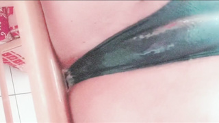 French naughty teenie lady dumping everywhere while pawing herself