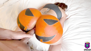 This is How You Wet Ass Fucking Pummel A Hefty Arse Halloween Pumpkin