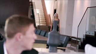 Tempting ash-blonde, Elsa Jean is having warm bang-out with her manager in front of his wifey