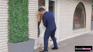 Busty trans Brittney Kade is barebacked