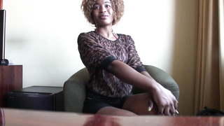 Harmless Ebony Bombshell Tricked By Enormous Sausage Faux Producer