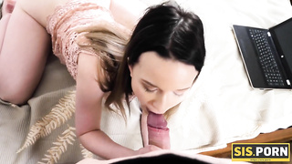 SISPORN. Seductive sista lures stud who catches her stroking