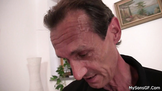 MY SONNIES GIRLFRIEND - Hotwife towheaded caught railing oldman dick