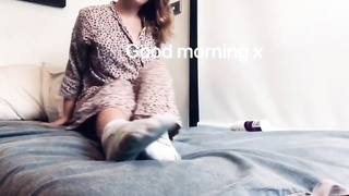 Ultra-Cute blond disrobes her jimjams and sprays all over her sofa. Pornography Movies - Tube8