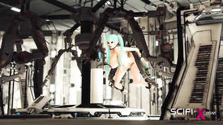 SCIFI-X - Bang-Out in a spaceship. Space huge-boobed woman in handcuffs gets boned stiff by fuckfest robot in the lab