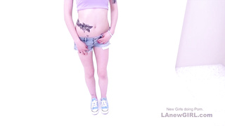 Perfect Teen with glasses sucks big cock at audition