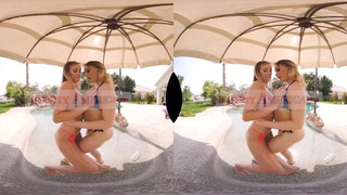 Super-Naughty America - 3 molten honeys go to town on the lifeguard's dick