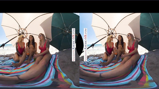 Super-Naughty America - 3 molten honeys go to town on the lifeguard's dick