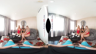 Super-Naughty America - 3 molten honeys go to town on the lifeguard's dick