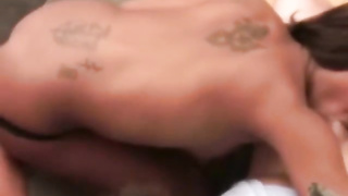 Ebony honey Minnie get her shaven slit eaten and and then she gargle thick beef whistle